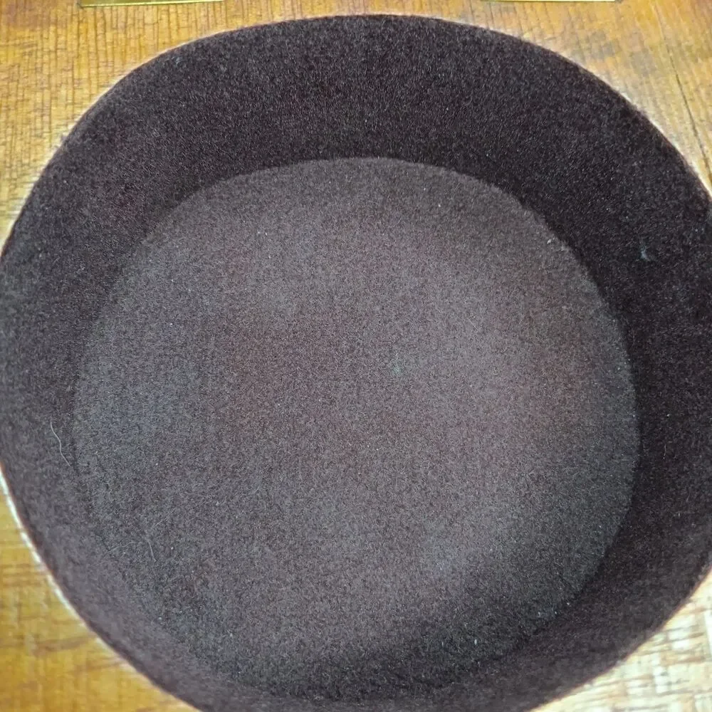 Wood Hinged Box Square With Round Interior Cutout Felt Lined 5.75
